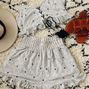 Boho two-piece set. Crop top & shorts